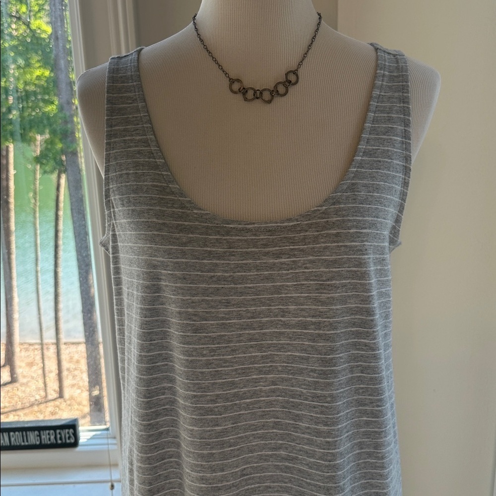 NWT Eileen Fisher Striped Organic Cotton Jersey Tank Sleep Dress, Small - Picture 3 of 8